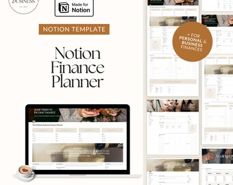 Notion Finance Dashboard Template | Work Notion | Digital Planner Aesthetic | Business Notion Templates | Business planner Financial