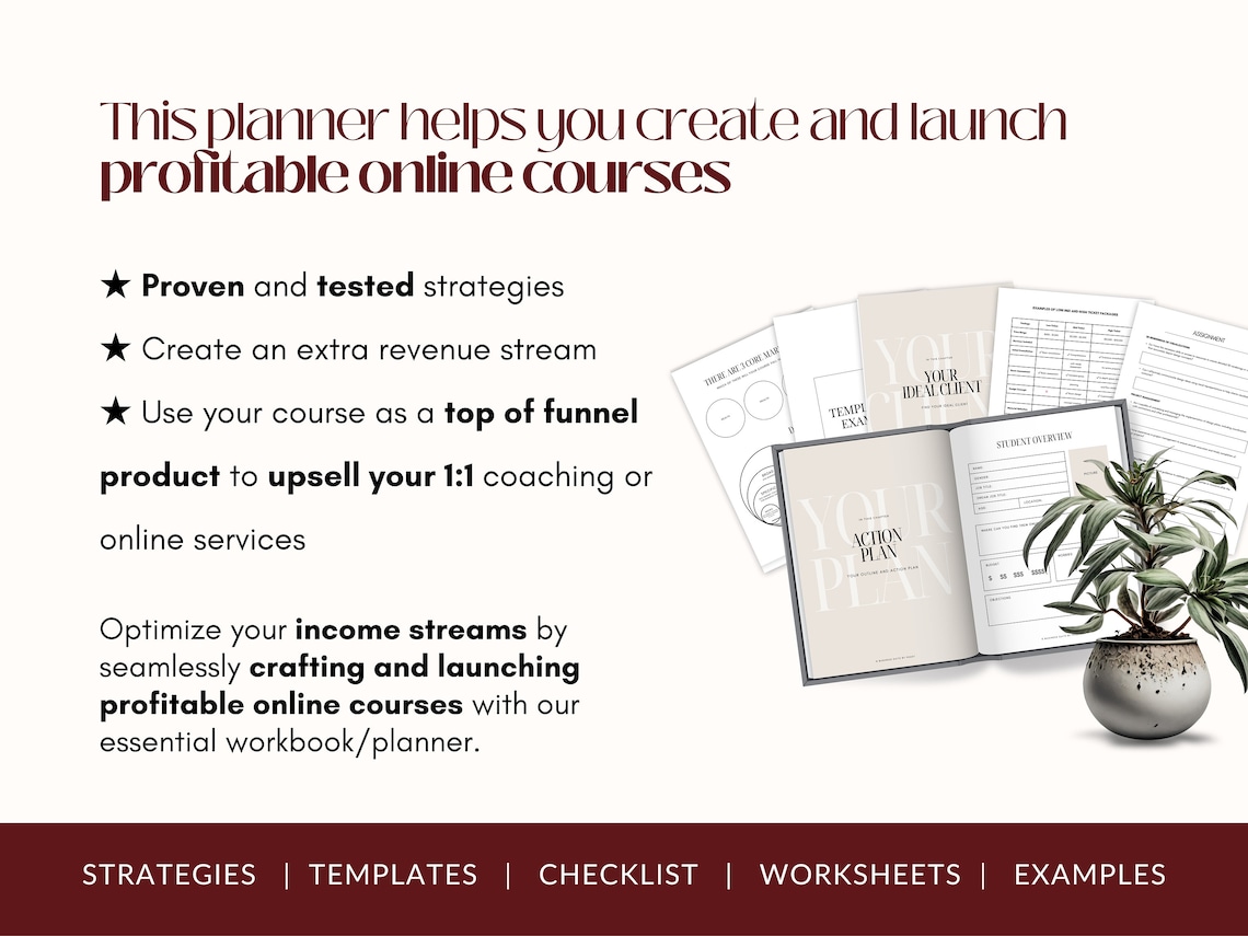 49 Printable Pages | Online Course Creation Planner | Workbook ...