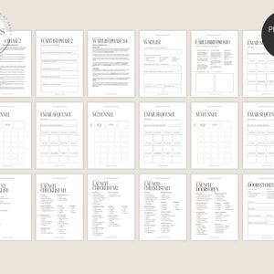 May include: A printable A4 sheet with a black and white design, featuring a checklist for launching a business. The checklist includes sections for content, email sequences, launch checklists, and doors open and closed.