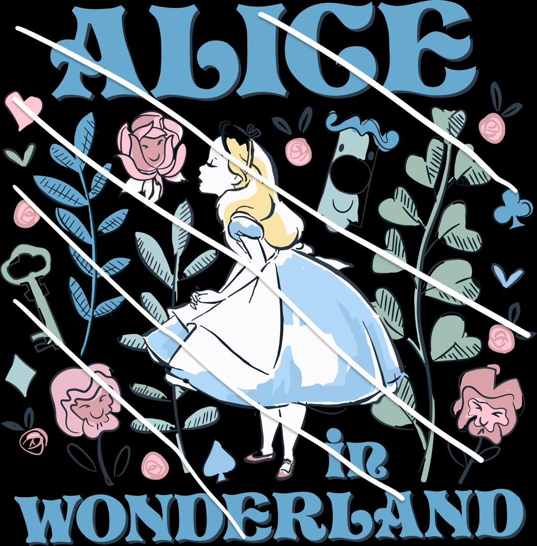 Retro Alice in Wonderland Png, Alice in Wonderland Digital Sublimation ...