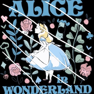 Retro Alice in Wonderland Png, Alice in Wonderland Digital Sublimation Png File, Clipart, Png Shirt Sublimation, Alice Png, Only Png