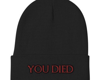 Dark Souls "You Died" Embroidered Beanie