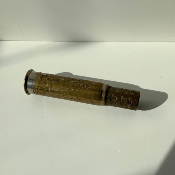 Goodyear Schrader tire gauge. Brass. Antique. 1910’s/20’s. Classic car stuff. Historic Automobile. Service station. Oil and gas. Petroliana.
