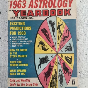 1963 Jahrbuch der Astrologie. Numerologie Kalender. Welt Wetter. Zwölf Monate Ephemeriden.