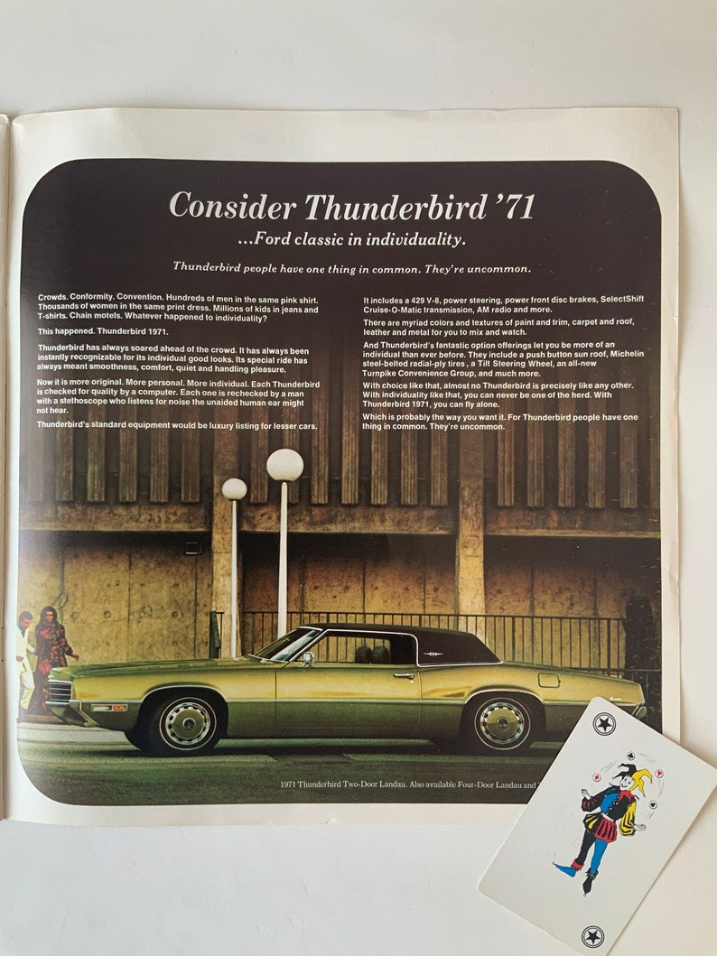 1971 Ford brochure. Passenger cars. Galaxie 500, Thunderbird, more. image 2