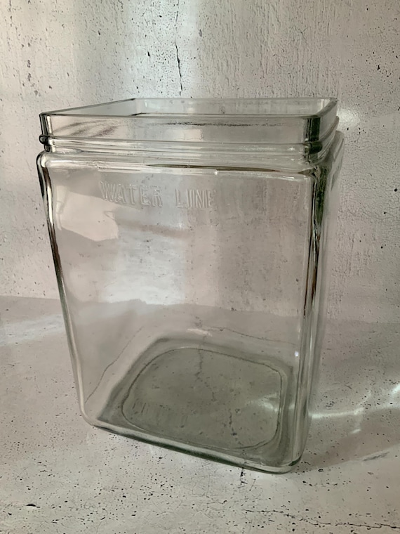 Glass Wet Cell Battery Jar. Antique Square Glass Battery. Turn of