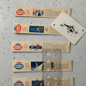 Dubble Bubble Little Sports Stories. Raras. Tarjetas con inserto de chicle. Elige una. Fleer. 1964-65. Ed Fitkin. N.° 29, 76, 79, 90 y 94. Deportes de Canadá.