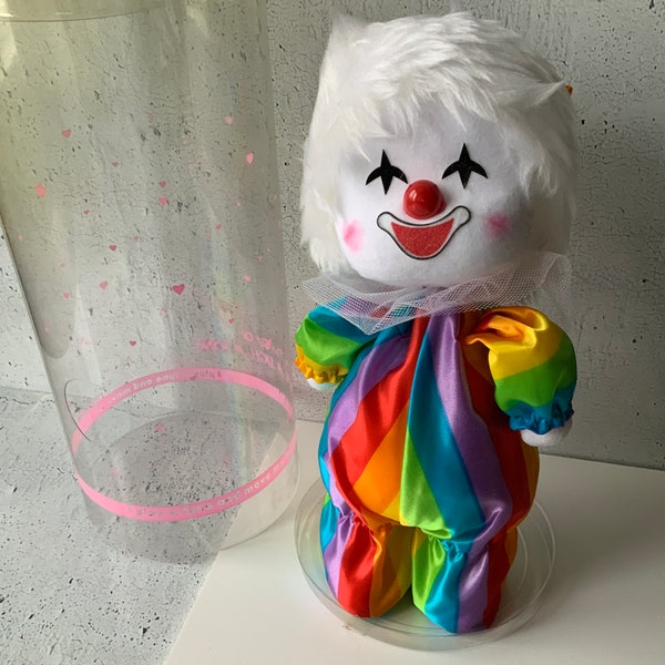 Clown musical. La tête bouge. années 1980. Style Sankyo Potter. À remonter. nouveauté vintage. Clown effrayant. Jouet animatronique. Il en reste un. Pas d'emballage.