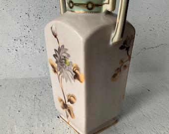Nippon Hand-painted vase. Ornate. Fine porcelain. Floral pattern. Beautiful, elaborate design. Antique floral. Vintage vase.