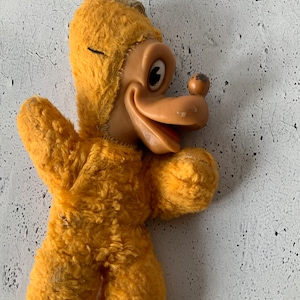 Rare Gund Rubber Face Pluto. 1950’s with snap. Sani-foam plush toy. Disney Pluto.