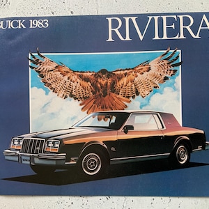 1983 Buick Riviera brochure. Classic car. Auto restoration. Old car stuff. 3.8L supercharged.