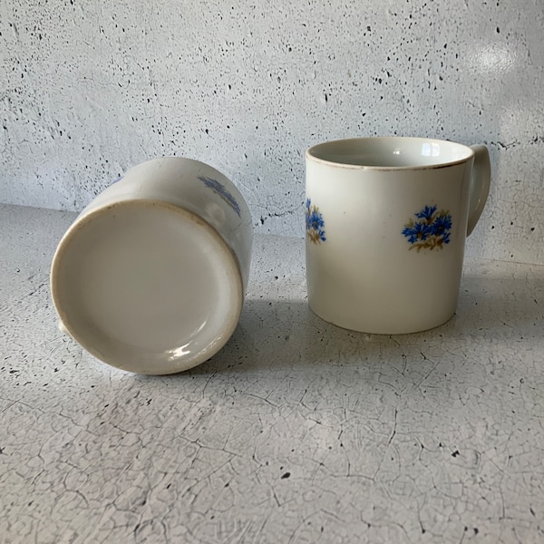 Blue Cornflower cups. Czechoslovakia. Unsigned. Coffee cups. Tea cups. Victoria Czecho-slovakia style.