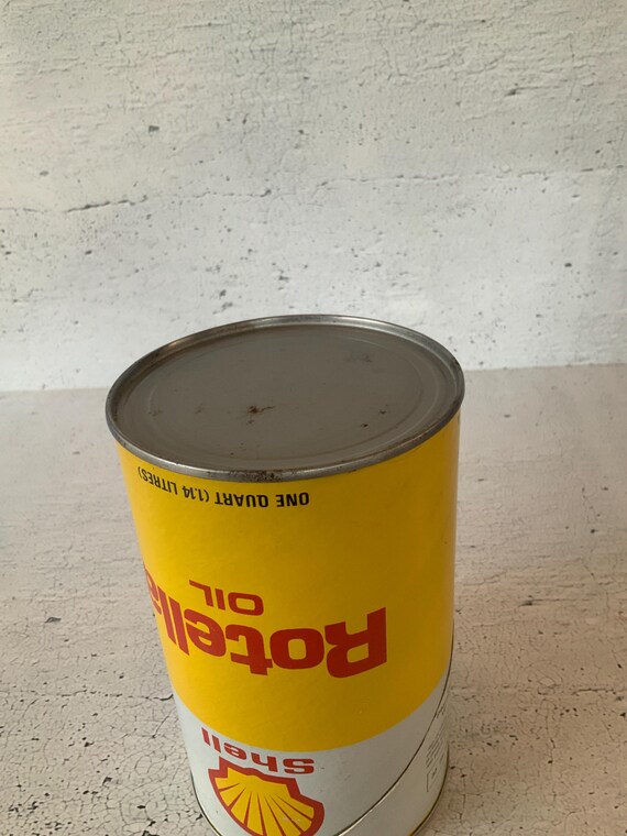 Shell Rotella Cardboard Oil Can. FULL. Vintage Collectible Oil and