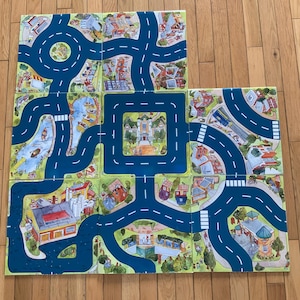 Kinder Landkarte. Rennpiste. Gestalte deinen eigenen Weg. Tragbar Vintage zum Selbermachen. Lern- und Geschicklichkeitsspielzeug. Bau es.