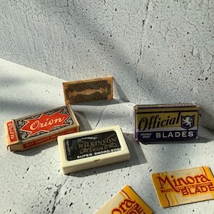 Rasierklingen Set. Minora. Wilkinson. Offiziell. Orion. Vintage Rasurbedarf. Antikes Rasiermesser. Rasierklinge. Pflege. Manscaping.