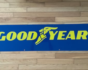 Vintage Goodyear Tires Metal Sign: Large Auto Garage Advertising