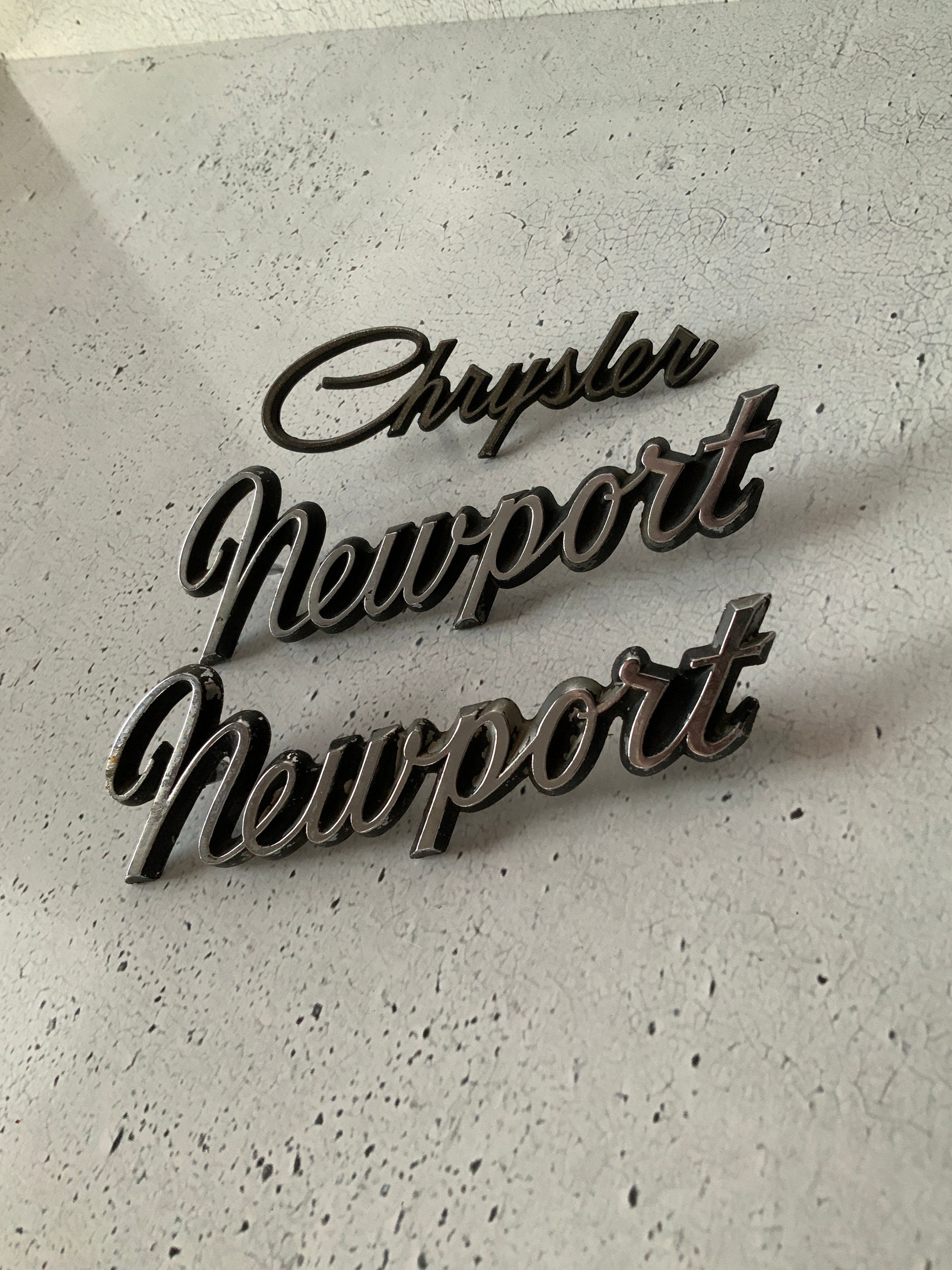 Mopar Script Newport Script Badges and Chrysler Script Too. 1970’s. Mopar Dodge Car ...