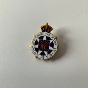 Imperial Order Daughters of the Empire pin. IODE. Charity.Service. Lapel pin. Brooch. Nonprofit organization. Boer War. WWII. Polson Murray.