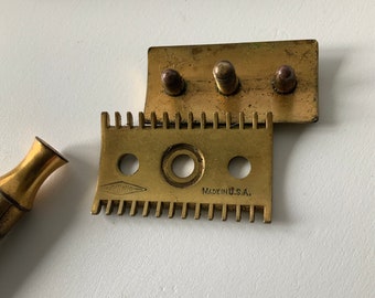 アンティーク　ジレット　カミソリ 1920年1月13日 真鍮製 アンティーク ジレット カミソリ 1920年1月13日 真鍮製 1900-1903 年