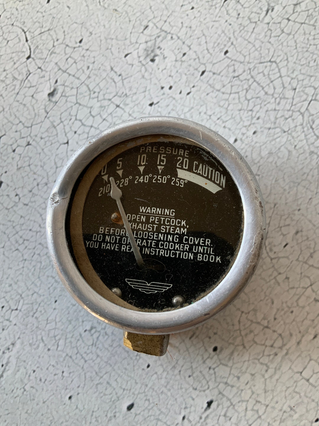 Pressure Cooker Gauge. Presto. Vintage. Steam Fitting. Black Dial Face Gauge. Cooking Baking