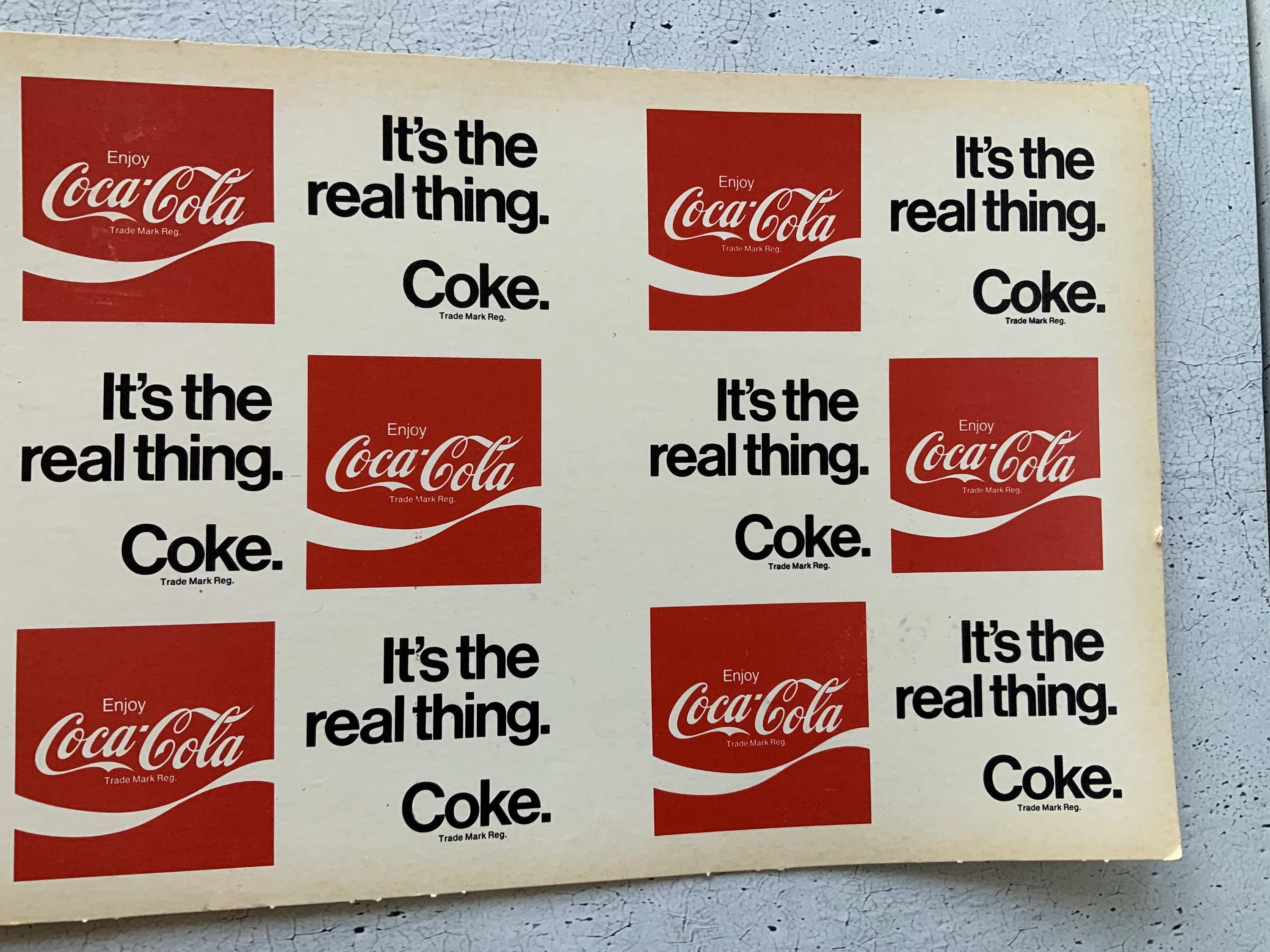 Coca-Cola 掛時計 It's the real thing Coca-cola It's the Real Thing. 1975. Coke. Cardboard 24” X 11