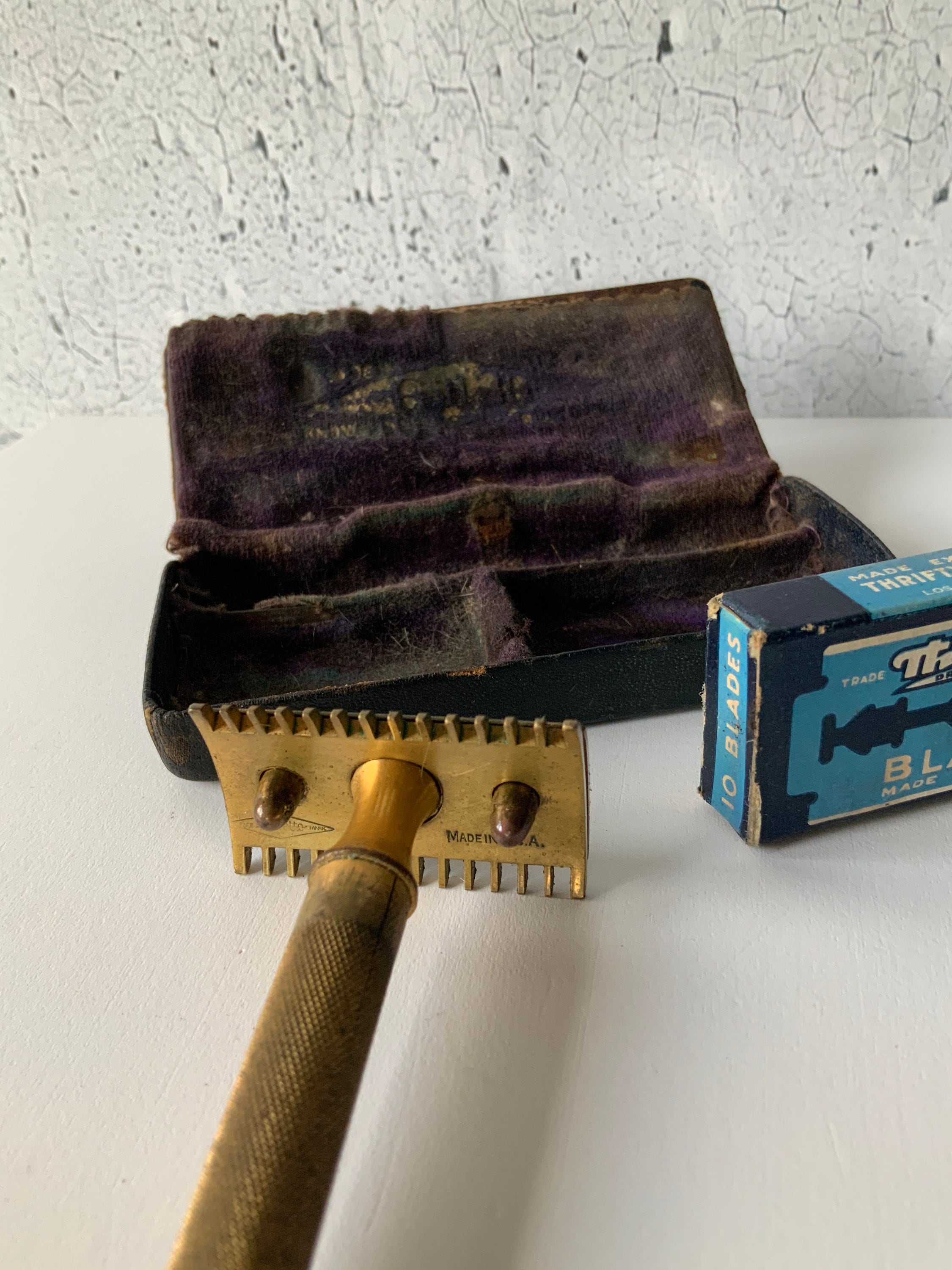 1900-1903 年。初期のジレット安全カミソリ。アンティーク。男性用