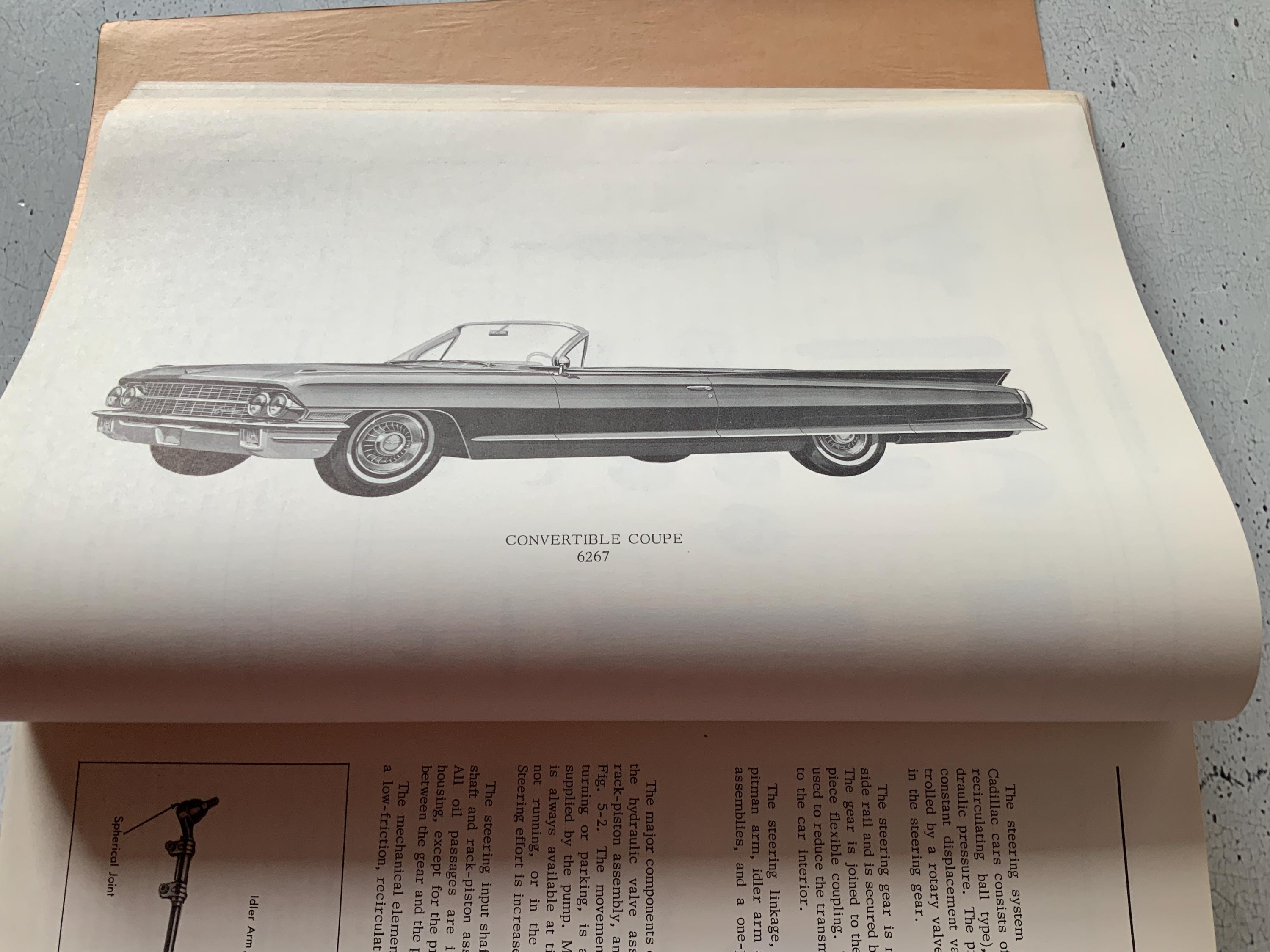 1962 年キャデラック サービス マニュアル。クラシック カーの自動車