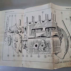 Austin A40 GS Teileliste. Explosionszeichnungen. Salonwagen. Gs.2 und G2 S.2 1949. 1947. Serviceheft.