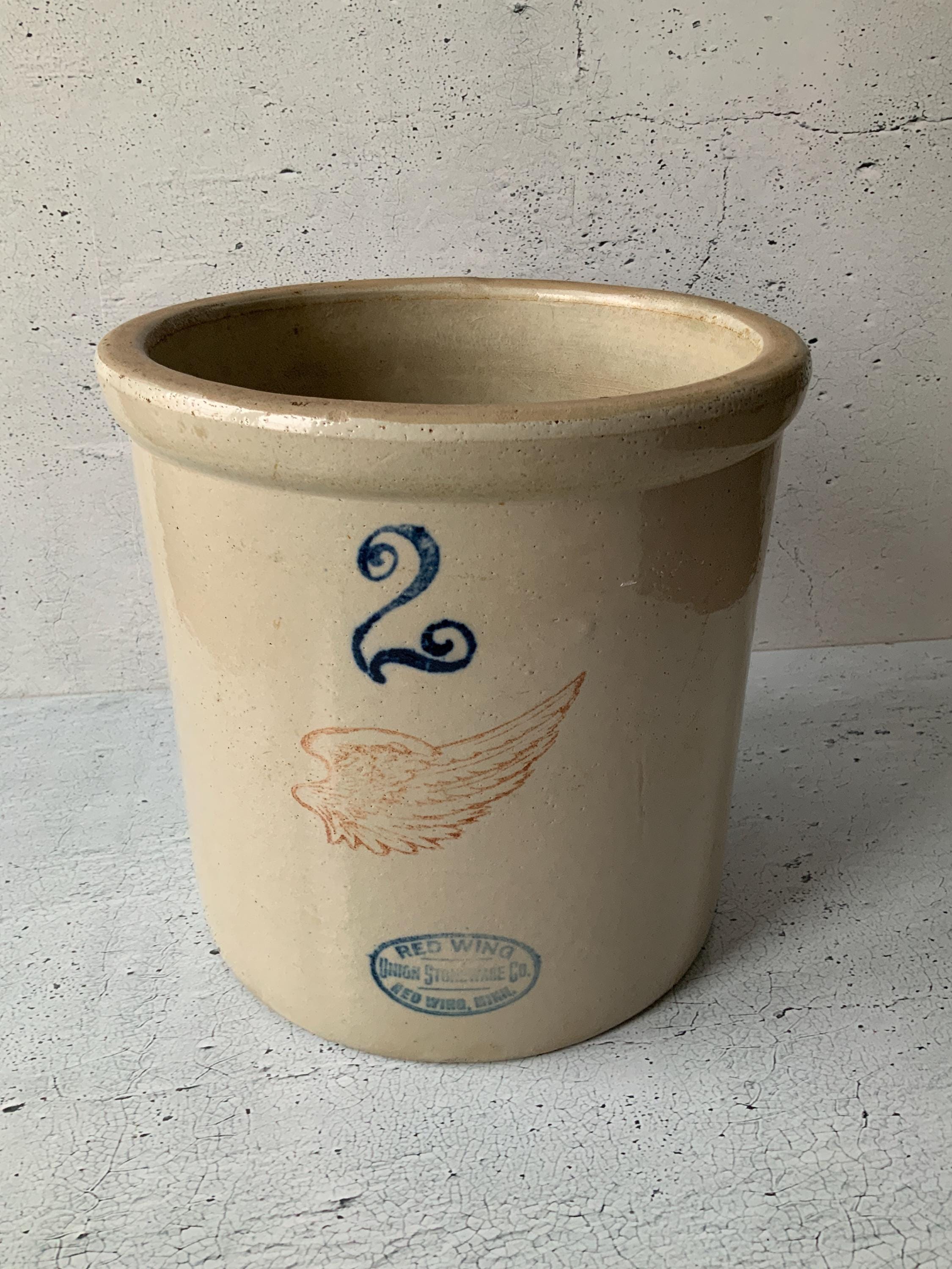 Redwing Union 2 Gal Crock. Redwing Union Stoneware Co. Minnesota
