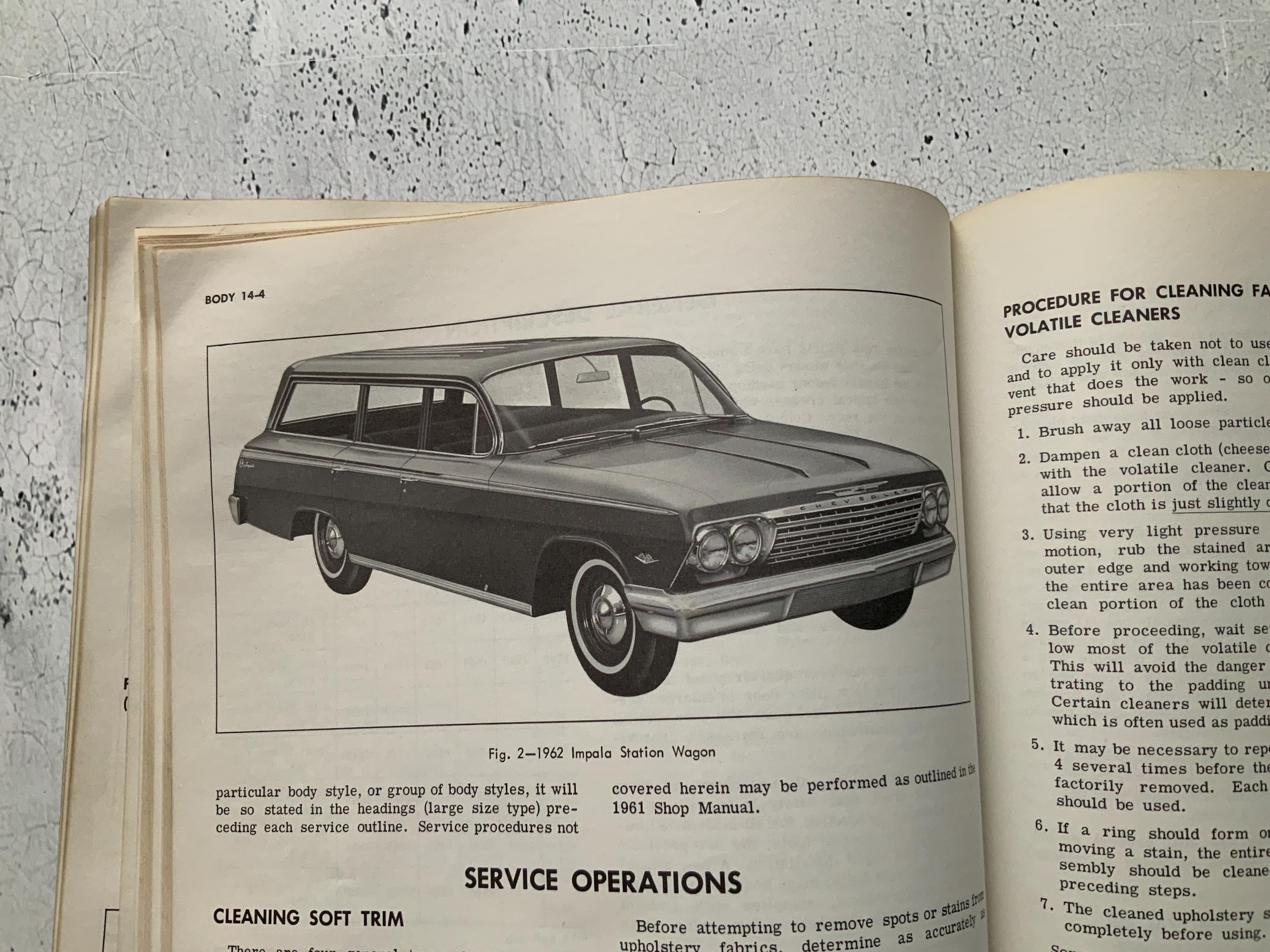 1962 Chevrolet Car Service Manual. Classic Car Auto Restoration