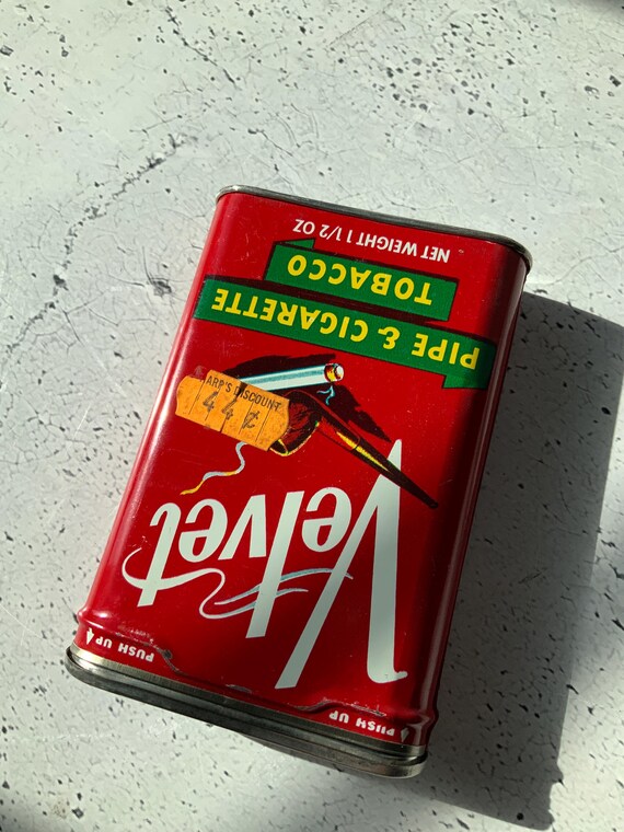 pinkerton tobacco owensboro ky Velvet Tobacco Tin. Excellent Condition. 1950's. Hinged Lid. Classic Smoke  Shop Item.smoking Collectible. Liggett Group. Pinkerton. Kentucky