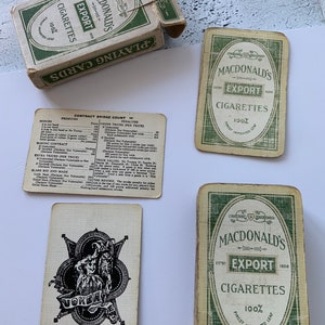 Carte da gioco MACDONALD'S Export. Mazzo completo. Carte Consol britanniche. Tabaccheria. Negozio di articoli per fumatori. Pipe e sigarette. Collezionismo.