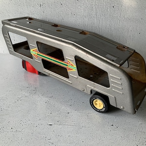 Tonka Car Carrier. 1960’s. Condition! Vintage toy vehicles. Double decker car hauler. Classic toys. Trailer. Old cars trucks. Gift for him.