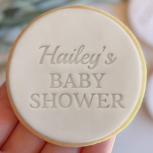 CUSTOM Name Baby Shower 2 - Fondant Stamp Cutter - Decorating Cupcakes or Cookies Biscuit, Stencil & Debosser