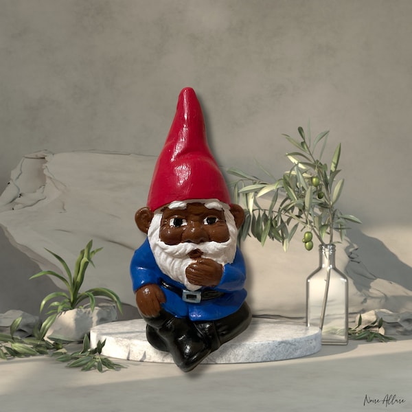 Black, African American Outside Holiday Garden Gnomes