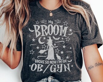 Obstetrician Gynecologist Halloween Tshirt, Spooky RN Healthcare OB/GYN Tee Shirt, Labor and Delivery Doctor T-Shirt, Neonatal Doctor Gift