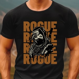 Rogue Class Dnd Tshirt, Thief Character Tee Shirt for D and D Player Gift, Fantasy Tabletop Roleplaying T-shirt, Role Playing Game Top