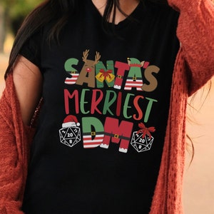Christmas Dungeon Master Tshirt, Tabletop Gaming Secret Santa Gift Idea Tee Shirt, Dungeons DM Dnd Role Playing Game Gift, Xmas T-shirt