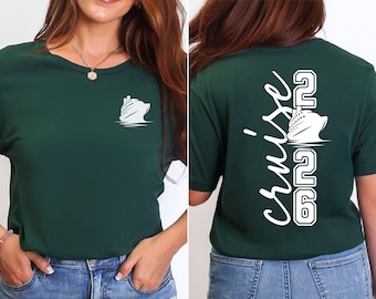 Custom Anniversary Cruise Shirts, Back Print Matching Couple Wedding Milestone Vacation Tees, Personalized Travel Partners Trip TShirts