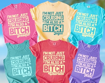 Custom Dirty Cruise Shirts, Birthday Cruise Crew Group Tank Tops, Personalized Beach Vacation Tee Shirts, Best Friend Girl's Trip Matching
