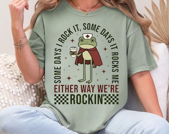 Frog Nurse Educator Shirt, Funny Gift for Nursing Professor Graduation, Registered Nurse Appreciation Week, Coffee Lover Clinical Instructor