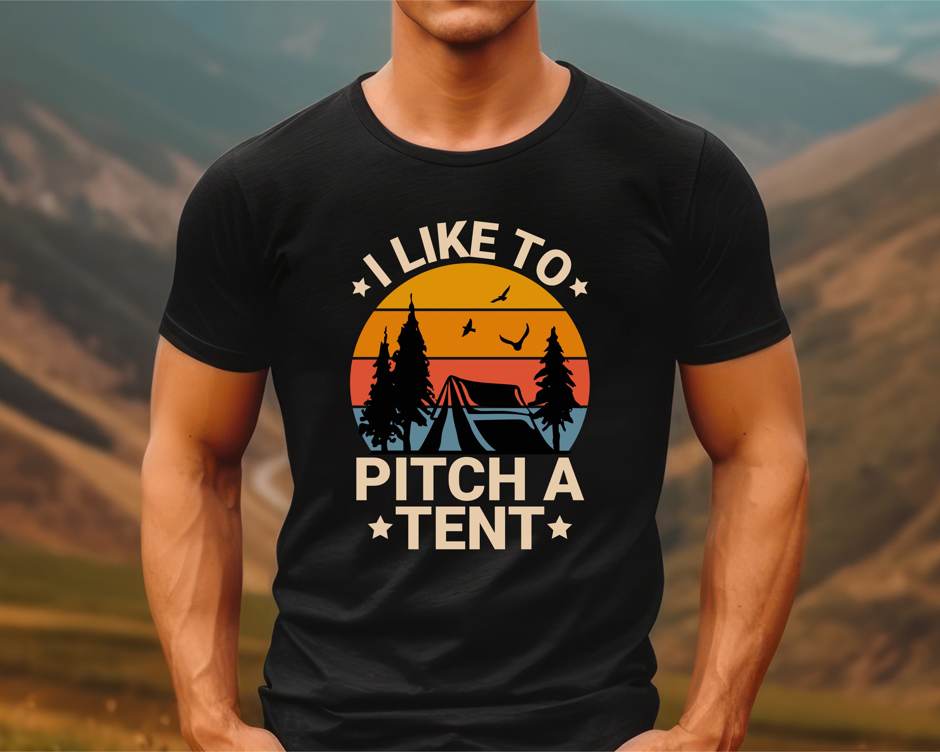T-shirt Humour Camping Forêt Montagne - Coton 100% - Taille S à 5XL - Neuf Sans étiquettes
