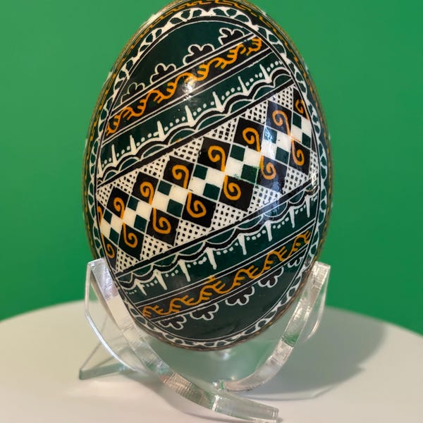 Arte con huevos - Huevo de gallina Pysanky, adorno decorativo cultural para el hogar