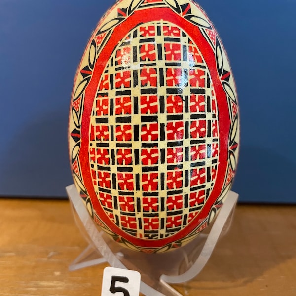 Arte con huevos: huevo de ganso Pysanky, adorno decorativo cultural para el hogar