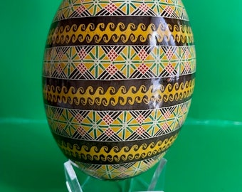 Pysanky Ukrainian Emu Egg, Cultural Home Decor Ornament