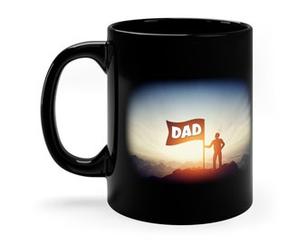 Fathers Day Gift Hero Dad on Top of the World Mug