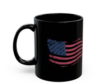 Patriotic Tattered American Flag Coffee Mug