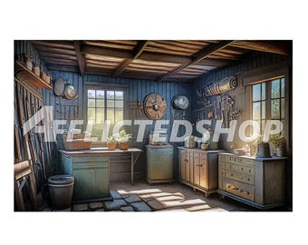 1930s Vintage Tool Shed Interior Digital Download Image