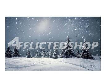 Enchanting Winter Wonderland: Digital Download of a Forest in a Snow Storm