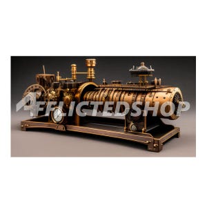 Steampunk Machine Steam Engine Digital Artwork